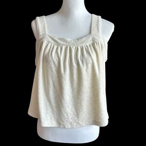 Marine Layer Tank NWT Women's XL‎ Cream Terry Cloth Top Adjustable Straps Beach